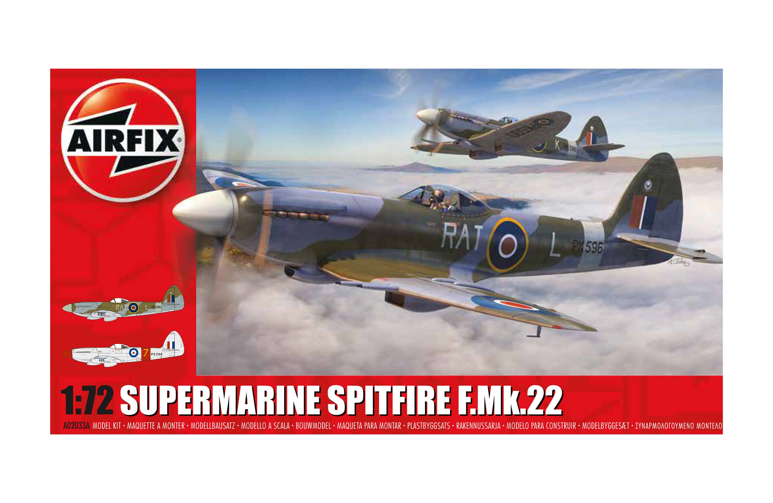 AIRFIX A02033A SUPERMARINE SPITFIRE F.MK.22  1:72 Scale
