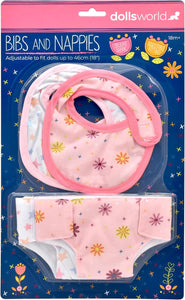 DOLLS WORLD 78606 BIBS AMD NAPPIES SET