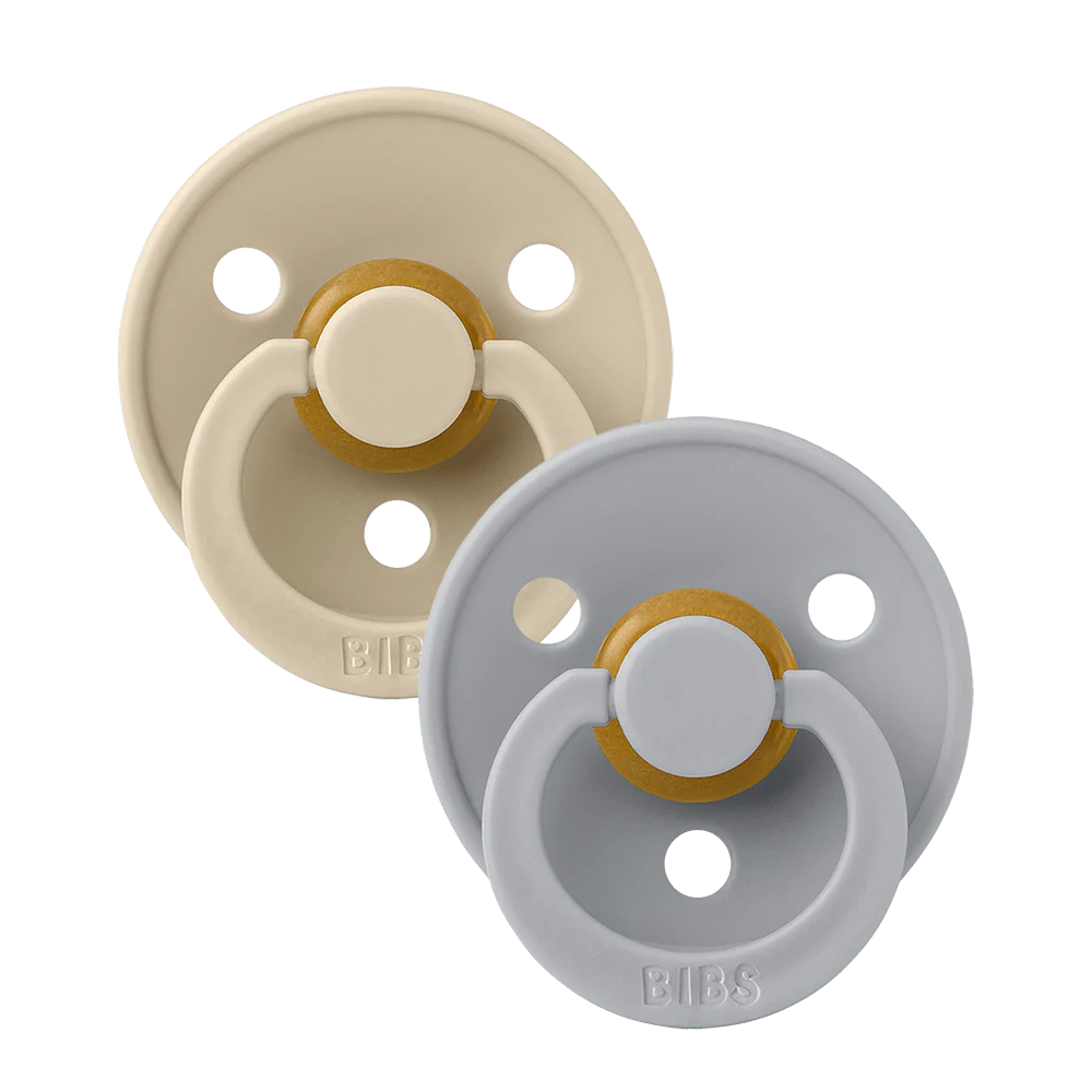 BIBS DUMMIES 2211420 SIZE 2 COLOUR NATURAL RUBBER ANATOMICAL VANILLA/CLOUD