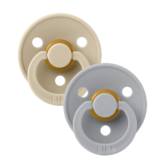 BIBS DUMMIES 2211420 SIZE 2 COLOUR NATURAL RUBBER ANATOMICAL VANILLA/CLOUD
