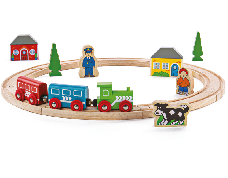 BIGJIGS BJT010 WOODEN RAILWAY MY FIRST TRAIN SET