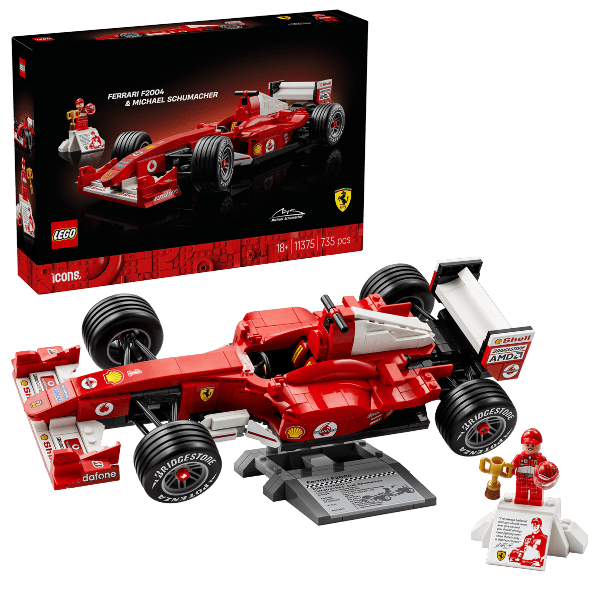 LEGO 11375 ICONS FERRARI F2004 & MICHAEL SCHUMACHER