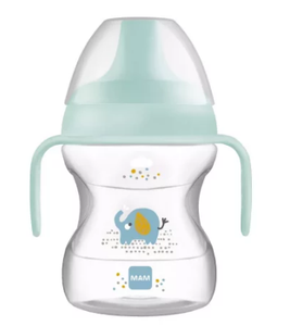 MAM Learn to Drink Cup 6m+ with Handles and Soother- Blue