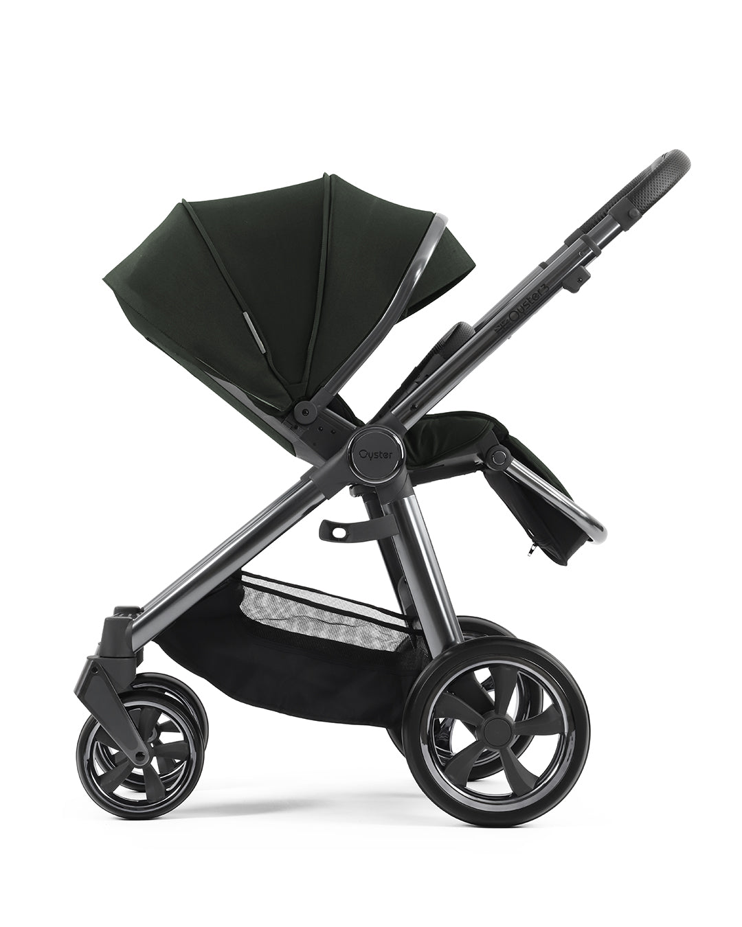 Oyster 3 Luxury Travel System In Black Olive on Gunmetal Chassis