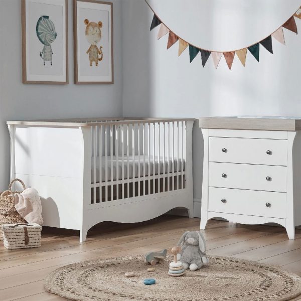 Cuddle Co Clara 2 Piece Room Set White/Ash