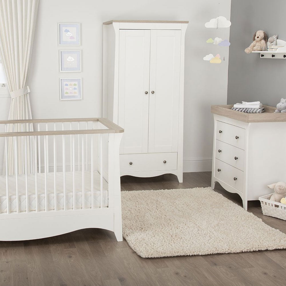 Cuddle Co Clara 3 Piece Room Set White/Ash