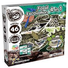 SCIENCE 4 YOU FOSSIL EXCAVATION 4 in 1 SET