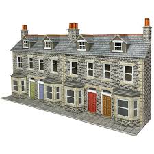 METCALFE PO303 00/H0 SCALE LOW RELIEF STONE TERRACED HOUSE FRONTS