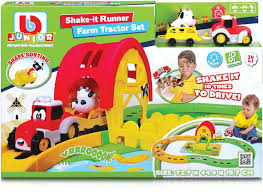BURAGO 16-88619 BB JUNIOR FARM SHAKE IT RUNNER FARM TRACTOR SET