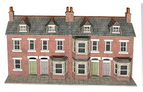 METCALFE PO302 00/H0 SCALE LOW RELIEF RED BRICK TERRACED HOUSE FRONTS