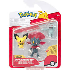 POKEMON PKW4083 BATTLE FIGURE SET PICHU WEAVILE MACHOP