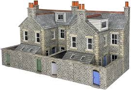 METCALFE PO305 00/H0 SCALE LOW RELIEF STONE TERRACED HOUSE BACKS