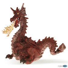 PAPO 39016 RED DRAGON WITH FLAME