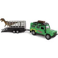 KIDS GLOBE DIE CAST LANDROVER WITH DINOSAUR TRAILER