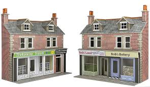 METCALFE PO306 00/H0 SCALE  RED BRICK LOW RELIEF TERRACED SHOP FRONTS