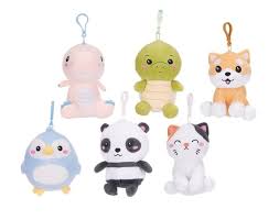 KAWAII KUTIES SERIES ONE 5" ANIMAL SOFT PLUSH BAG CLIP