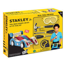 STANLEY JR PULL BACK SPORTS CAR AND 5 PIECE TOOLSET