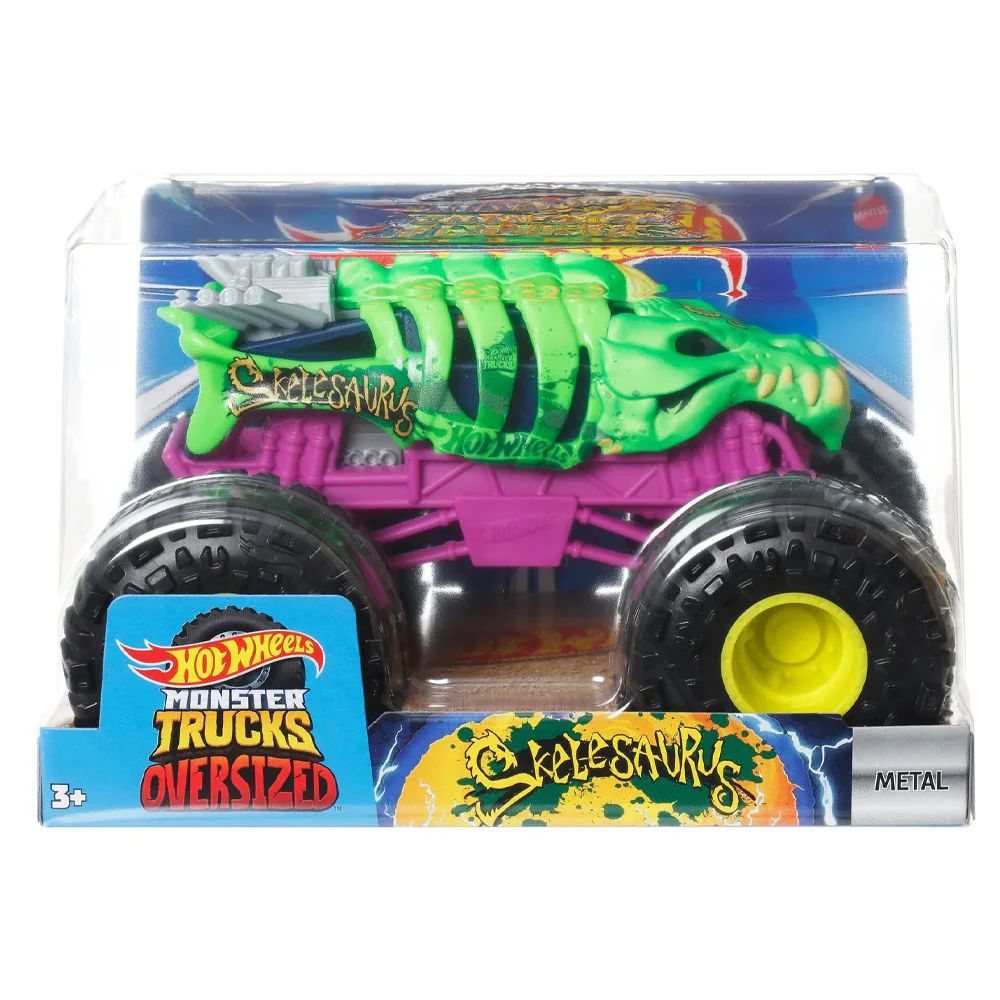 HOT WHEELS JDP98 MONSTER TRUCKS SKELEAURUS 1:24 SCALE