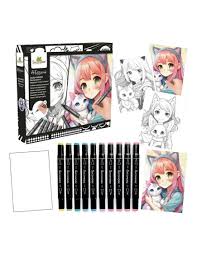 MANGA L LAYOUT AND MARKERS KEMONOMIMI COLOURING KIT