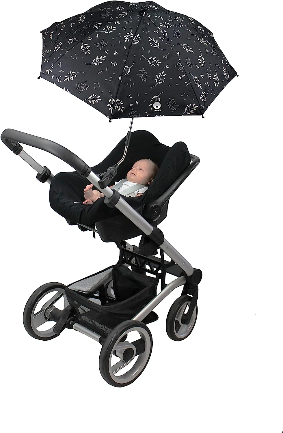 Dooky Stroller Parasol in Romantic Leaves Black