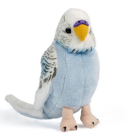 LIVING NATURE BLUE BUDGERIGAR WITH SOUND PLUSH SOFT TOY