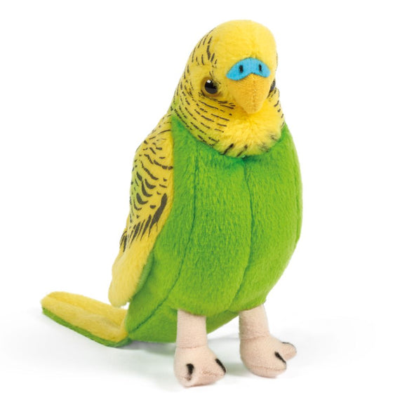 LIVING NATURE YELLOW BUDGERIGAR WITH SOUND PLUSH SOFT TOY