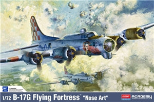 ACADEMY 12414 US Air Force B-17G Flying Fortress 'Nose Art' Heavy Bomber Aircraft   1/72 SCALE