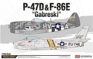 ACADEMY  12530  US Air Force P-47D & F-86E Gabreski Fighter Aircraft  1/72 SCALE