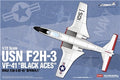ACADEMY  12548  US Navy Banshee F2H-3 VF-41 "Black Aces" Fighter Aircraft  1/72 SCALE