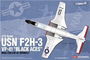 ACADEMY  12548  US Navy Banshee F2H-3 VF-41 "Black Aces" Fighter Aircraft  1/72 SCALE