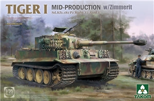 TAKOM 2198  German WWII Tiger I Mid-production w/ Zimmerit 1/35 SCALE