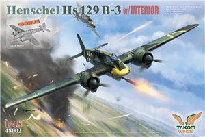 TAKOM 48002  German Air Force Henschel Hs 129 B-3 Ground Attack Aircraft 1/48 SCALE