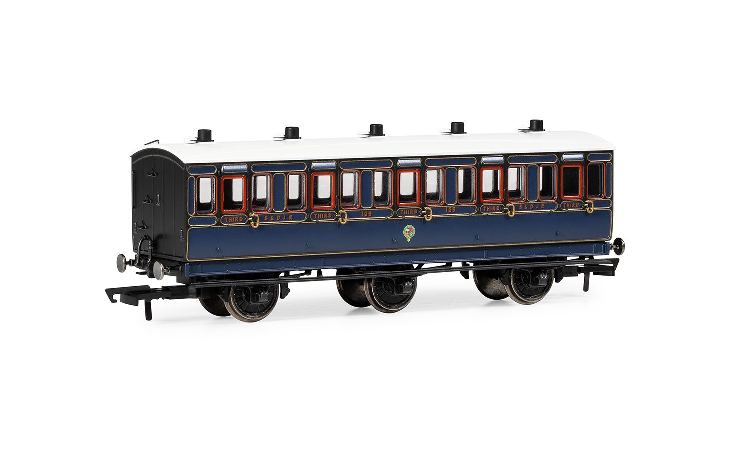 Hornby R40298 S&DJR 6 Wheel Coach 3rd Class 109 - Era 2