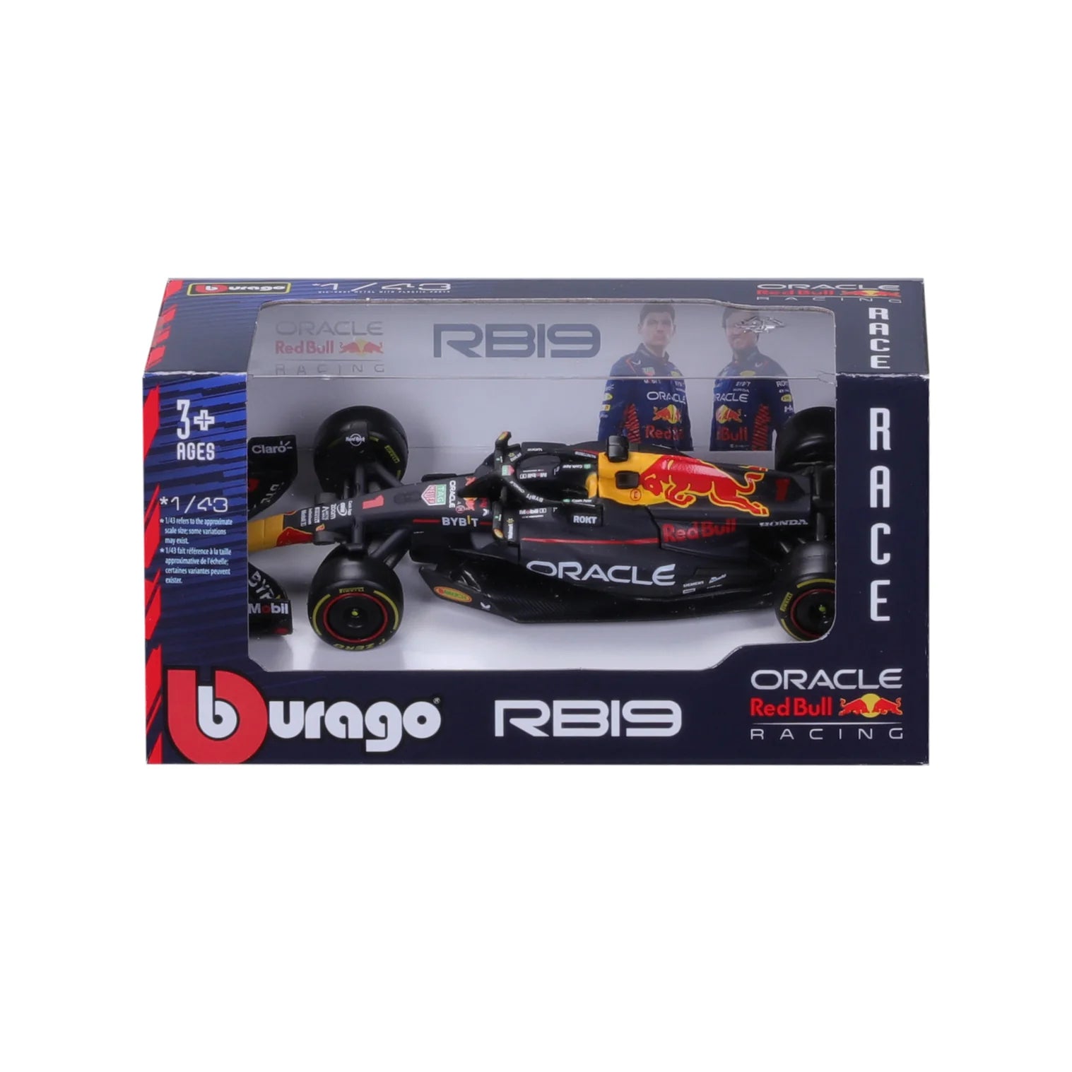 18 BURAGO 38082 NO1 ORACLE RED BULL MAX VERSTAPPEN RB19 F1 CAR 1/43RD