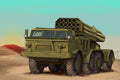 TRUMPETER 07180 Russian 9p140 tel of 9k57 Uragan Multiple Launch Rocket System 1/72 scale