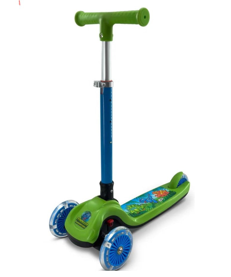 OZBOZZ SV22127 DINOSAUR TRAIL TWISTER 3 WHEEL SCOOTER WITH LIGHT UP WHEELS