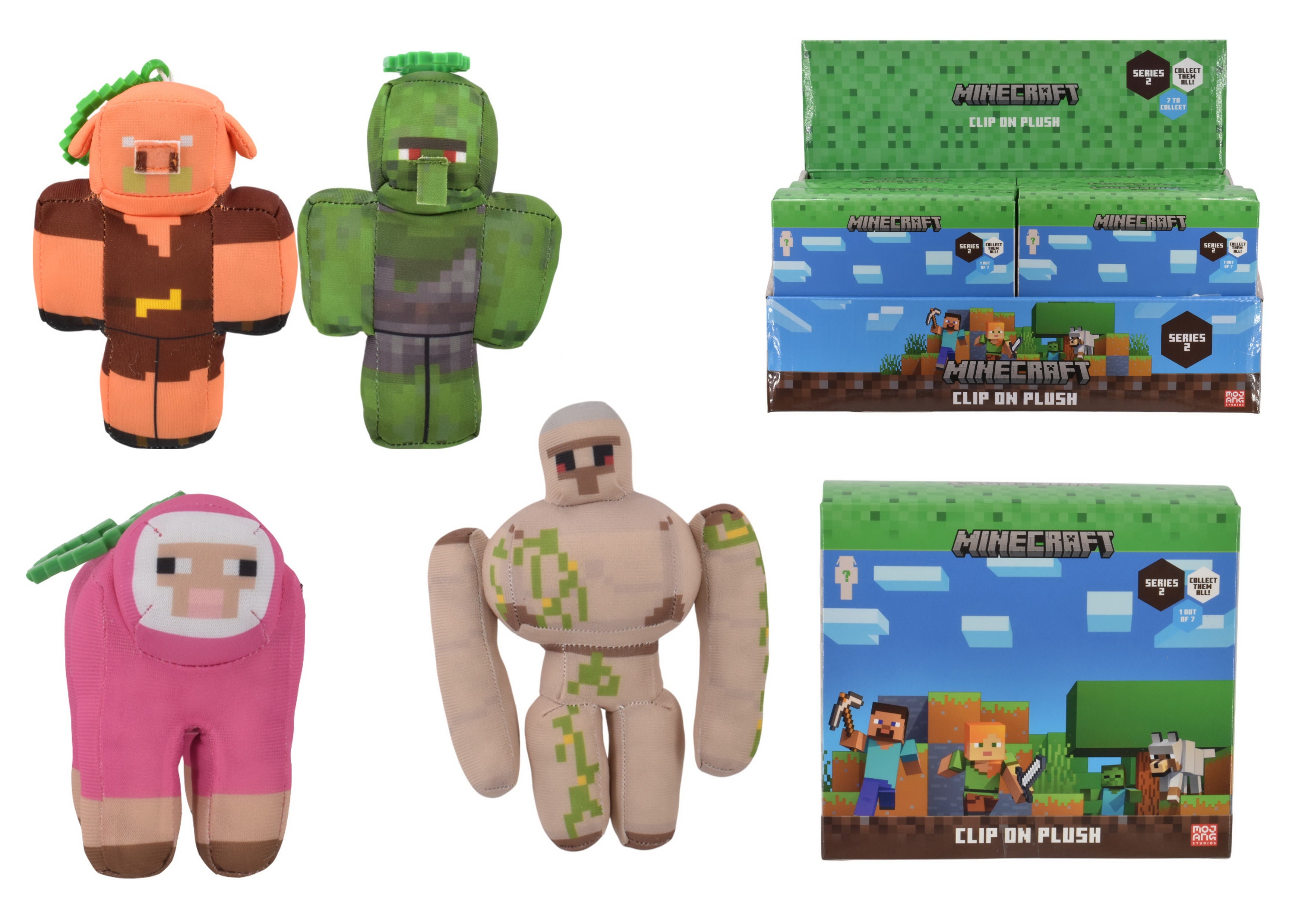 MINECRAFT TY4703 CLIP ON PLUSH (ONE SUPPLIED RANDOM)