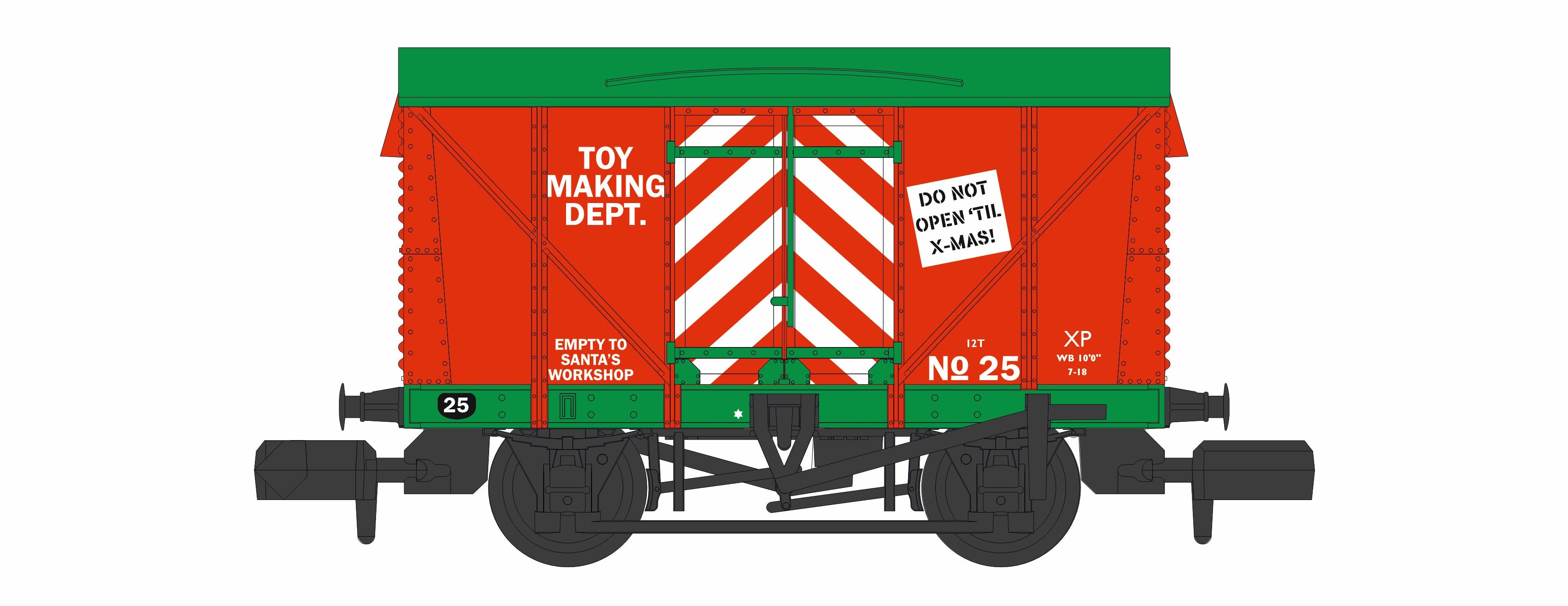 PECO NR-2008XM BR VANFIT PLANK SIDE CHRISTMAS WAGON 2023 N GAUGE