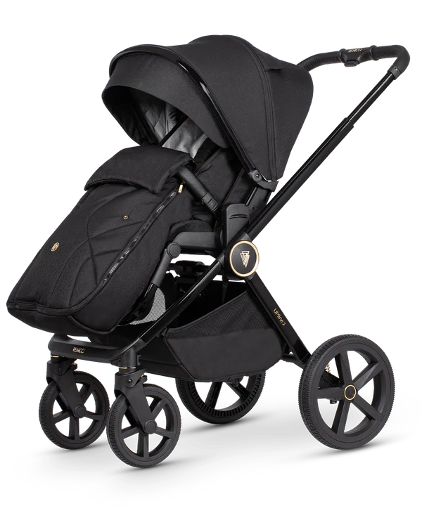 Venicci Tinum Upline 2 10 piece Travel System Bundle in All Black