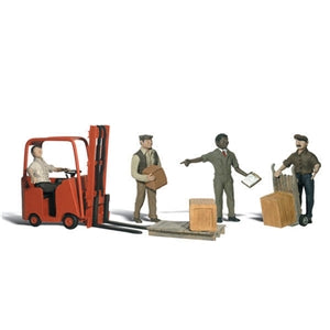 WOODLAND SCENICS A1911  WORKERS AND FORKLIFT  HO/ OO FIGURES