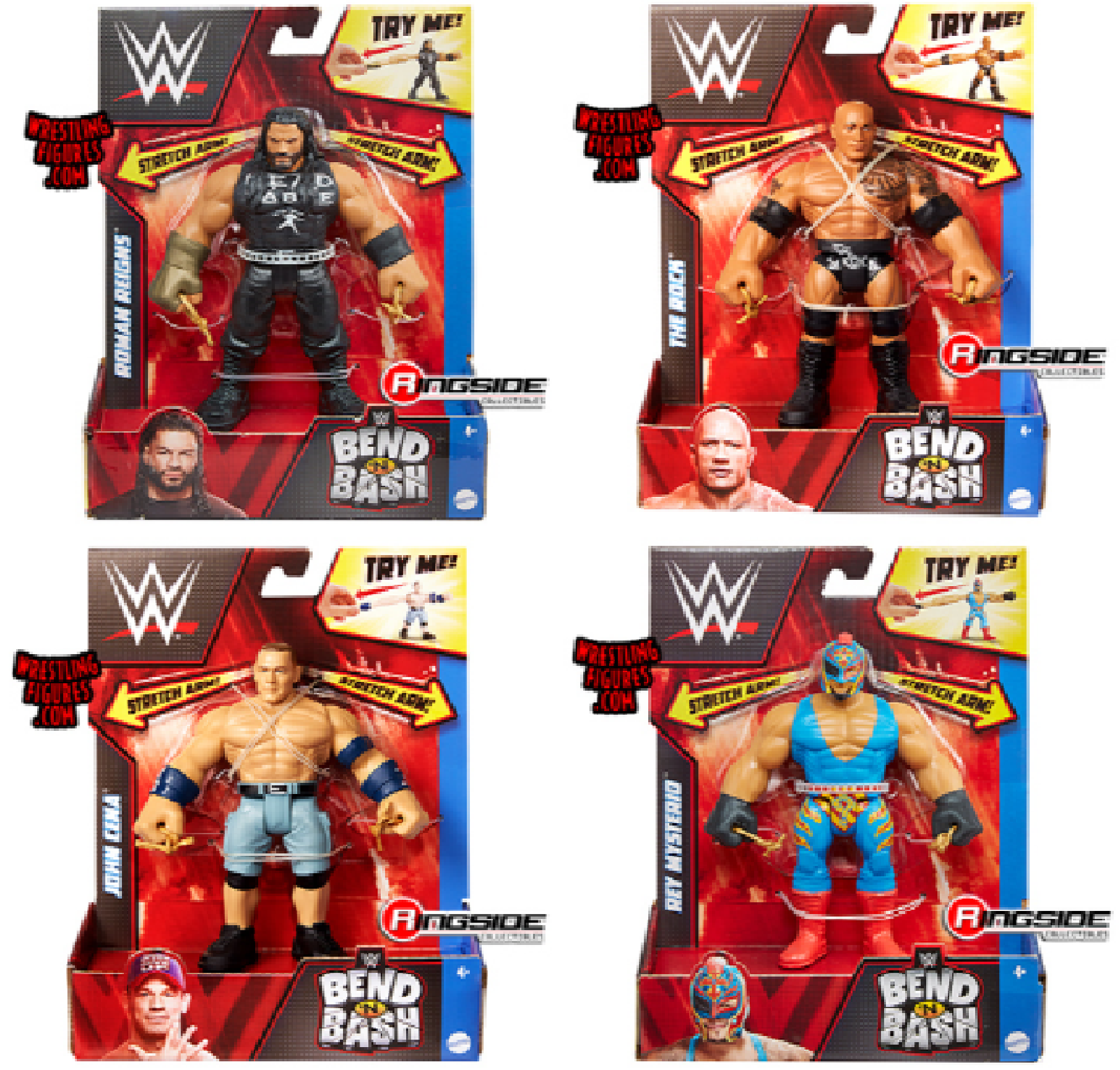 WWE HDM04 BEND 'N BASH STRETCHABLE FIGURE (ASSORTED DESIGNS)