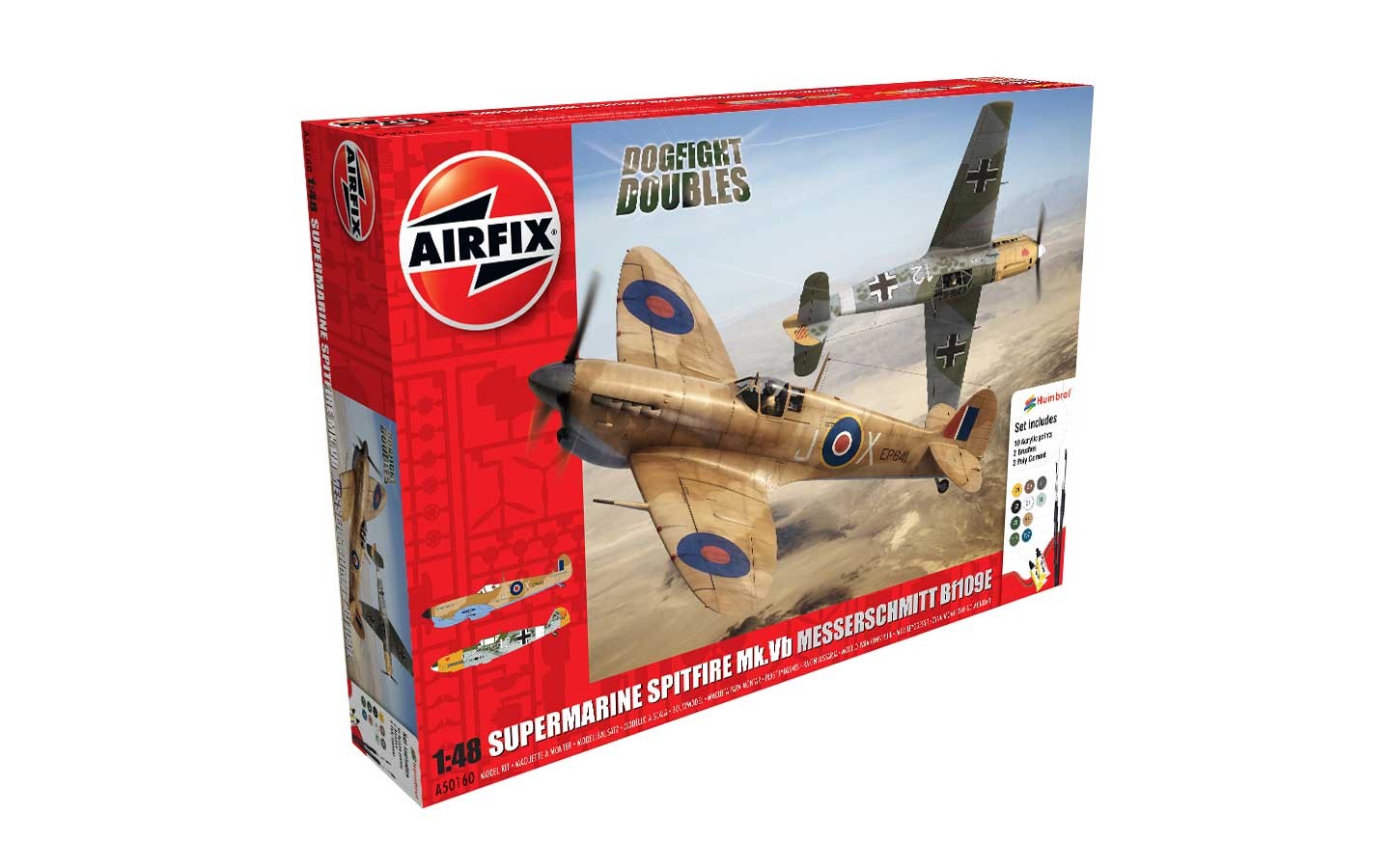 Airfix A50160 Spitfire Mk.Ia Messerschmitt Bf109E-4 Dogfight Double Gift Set