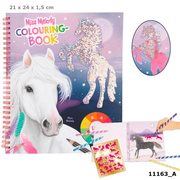 TOP MODEL 0411163 COLOURING BOOK WITH REVERSIBLE SEQUINS