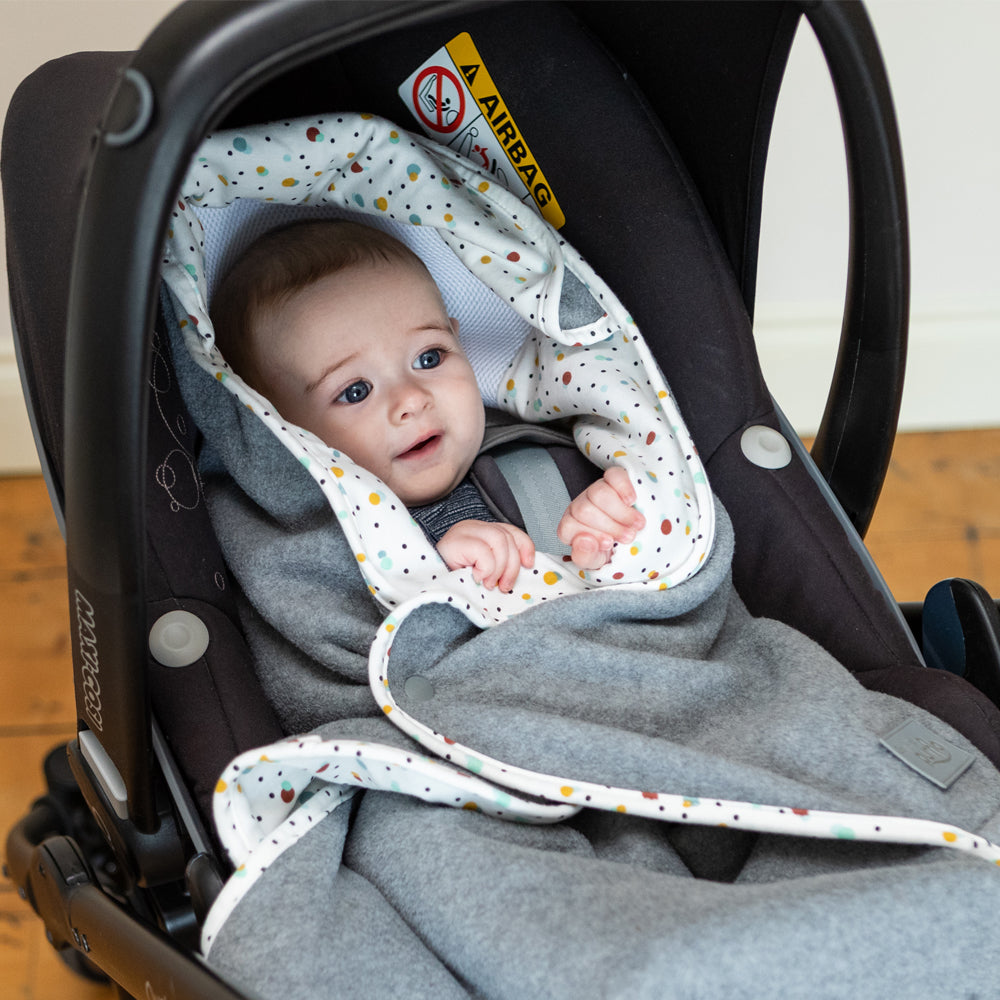 Purflo Cosy Wrap Travel Blanket 0-9 months Minimal Grey