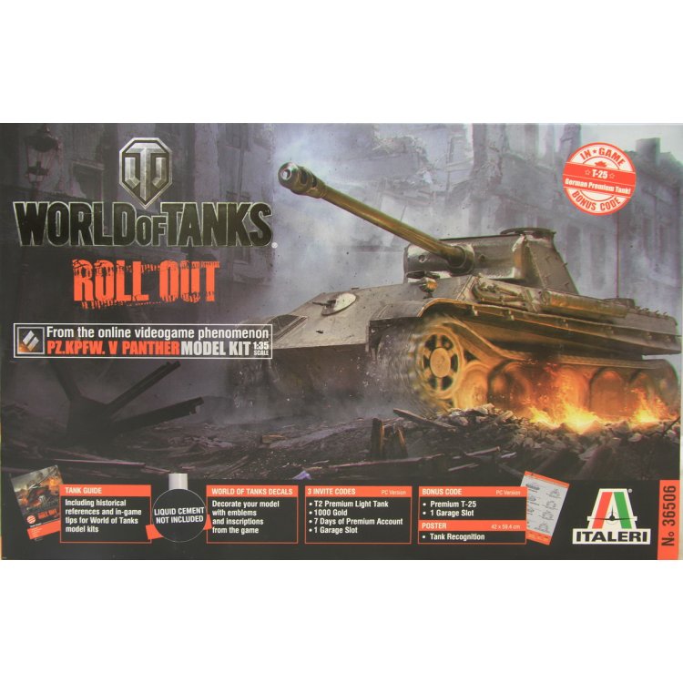 ITALERI 36506 WORLD OF TANKS PZ.KPFW. V PANTHER   1/35 SCALE