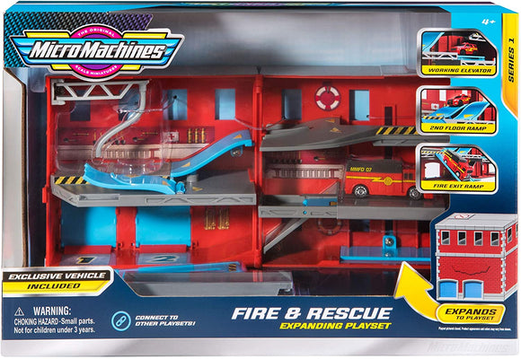 MICRO MACHINES MMW0033 FIRE AND RESCUE EXPANDING PLAYSET