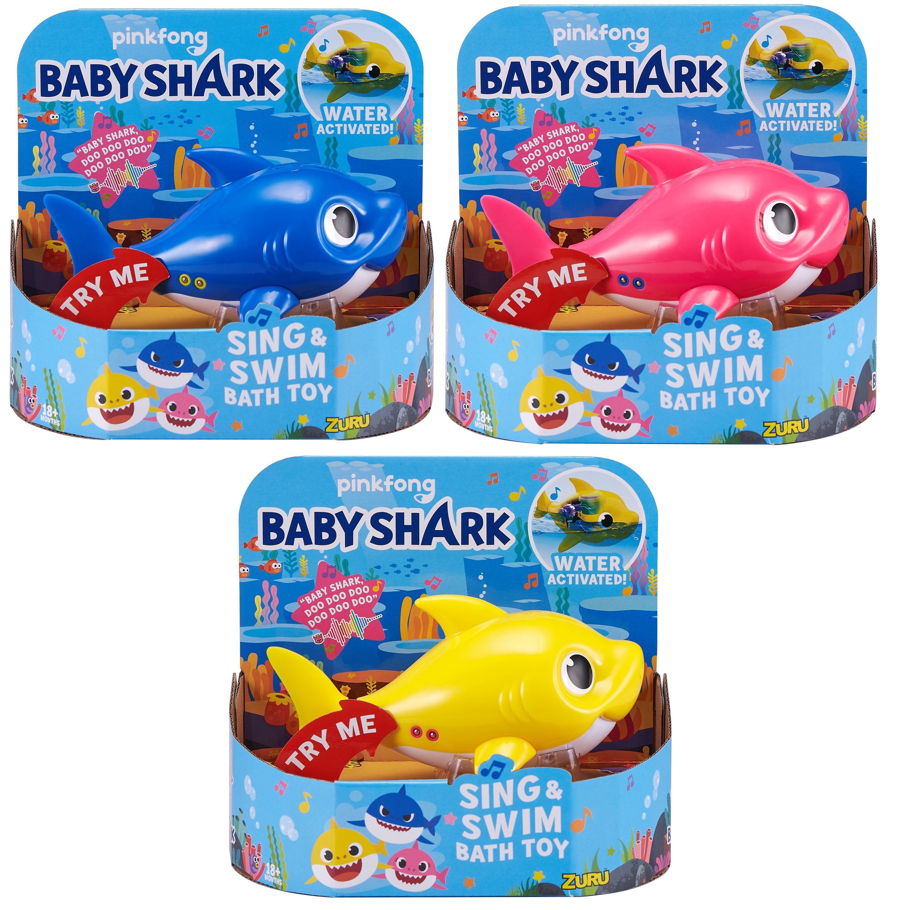 ZURU 25282 BABY SHARK BATH TOY (ASST COLOURS ONE SUPPLIED)