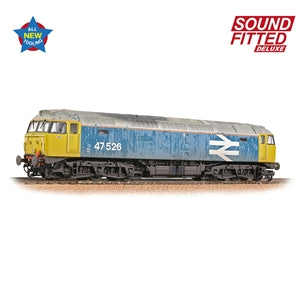 BACHMANN  35-421SFX  CLASS 47/4 47526 BR BLUE LARGE LOGO WEATHERED SOUND FITTED