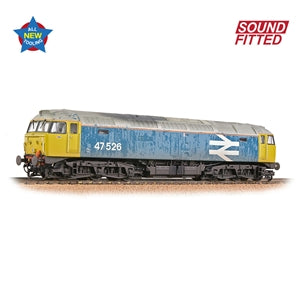 BACHMANN  35-421SF  CLASS 47/4 47526 BR BLUE LARGE LOGO WEATHERED SOUND FITTED