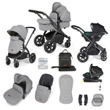 Ickle Bubba Stomp Luxe Travel System Pearl Grey/Black Chassis/Black
